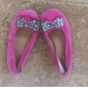 Nordstrom Pink Studded Bow Ballerina Slippers